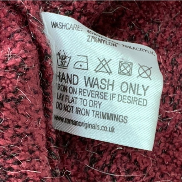 Roman Originals Longline Soft Cardigan Sweater Womens Sz L/XL Burgundy #252A - Picture 9 of 9
